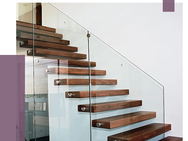 Стеклянные перила для лестницы в Удомле от 15064 руб.