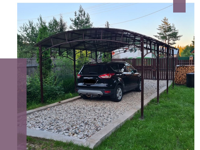 Навесы для автомобиля в Удомле от 13350 руб.  | ПРОЛЁТ-Дмл