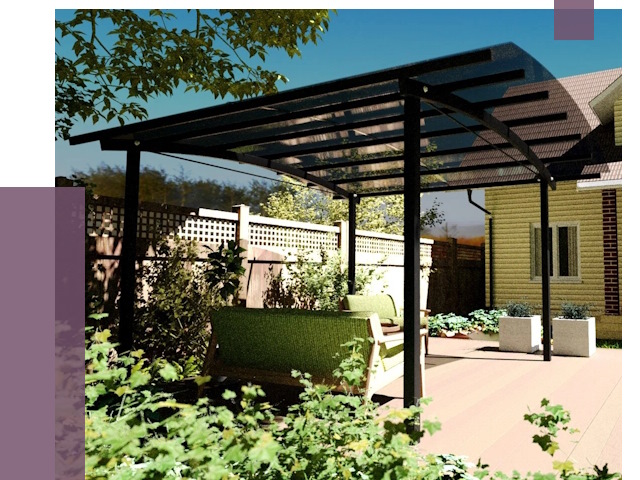 Навесы для террасы в Удомле от 13246 руб. под ключ | ПРОЛЁТ-Дмл