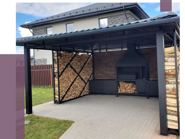 Навесы для барбекю в Удомле от 12934 руб. под ключ | ПРОЛЁТ-Дмл