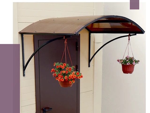 Козырьки над входом в Удомле от 15064 руб.  | ПРОЛЁТ-Дмл