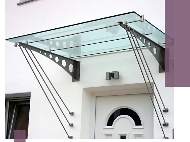 Козырьки над входом под ключ в Удомле — изготовление и монтаж