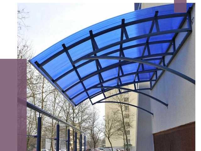 Козырьки из поликарбоната в Удомле от 4363 руб. под ключ | ПРОЛЁТ-Дмл