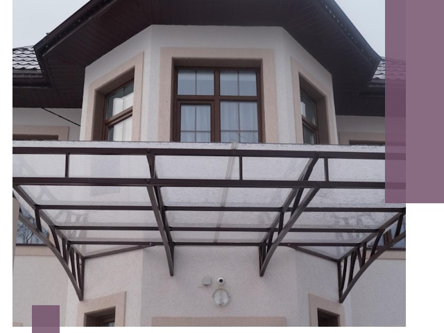 Козырьки из поликарбоната под ключ в Удомле