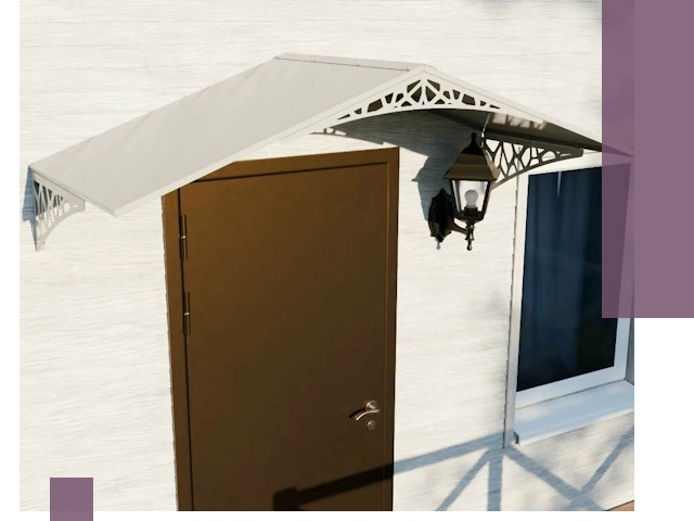 Металлические козырьки на входы и террасы в Удомле