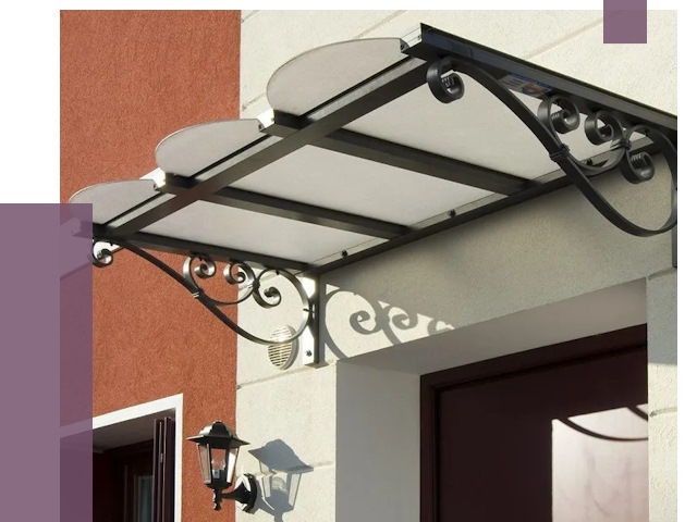 Односкатные козырьки в Удомле от 8519 руб.  | ПРОЛЁТ-Дмл