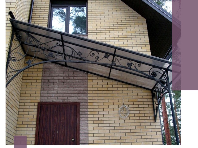 Односкатные козырьки из металла под ключ в Удомле