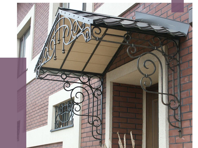 Двускатные козырьки в Удомле под ключ от 12986 руб.