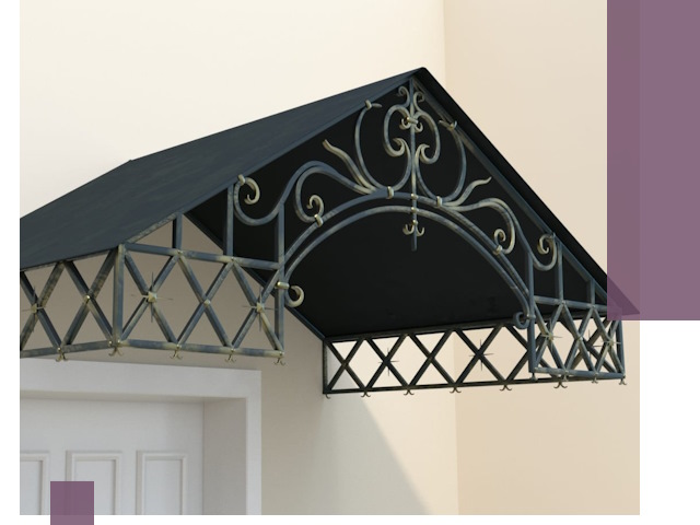 Двускатные металлические козырьки под ключ в Удомле